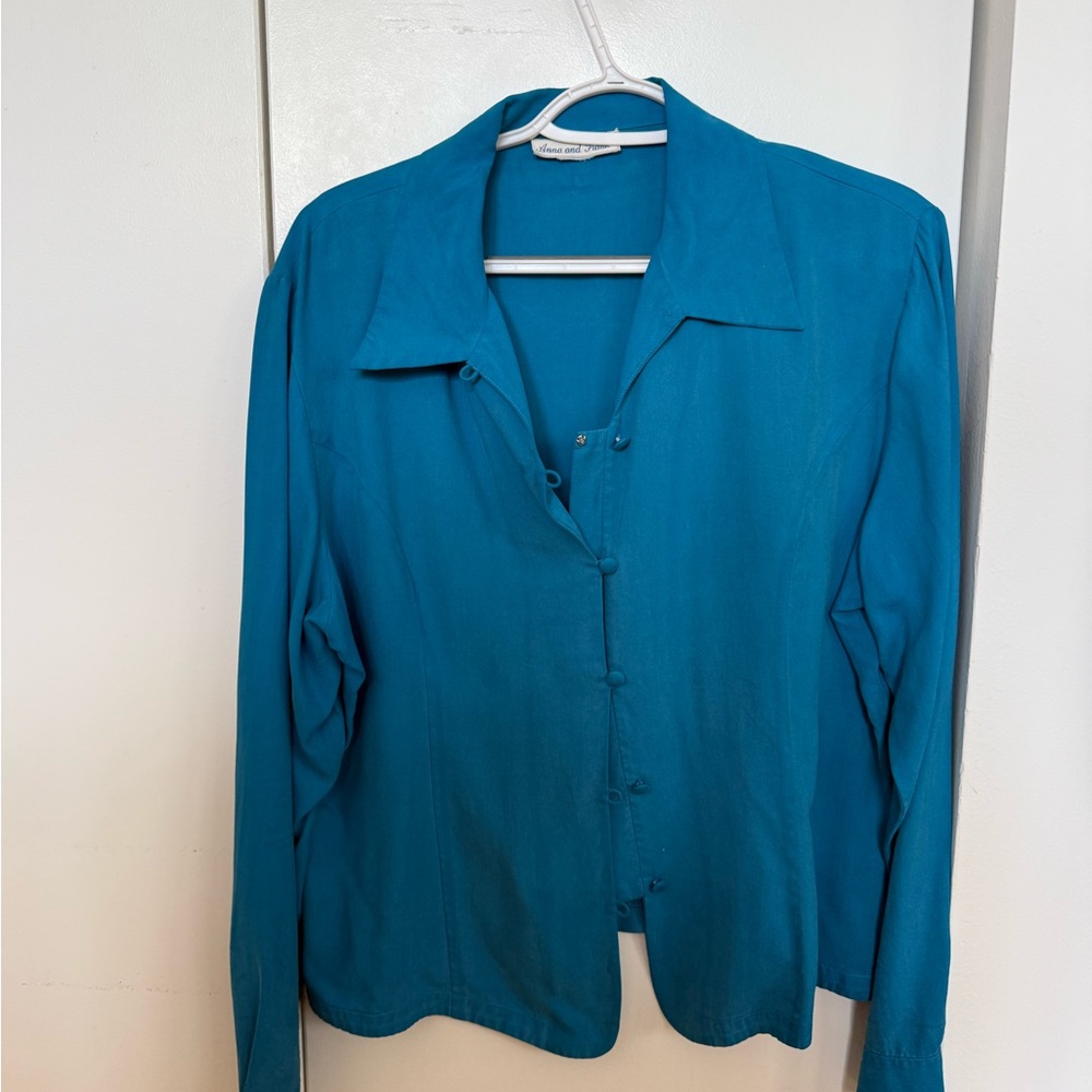 Anna And Frank Teal Button Down Shirt